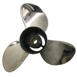 3 Blade 9.9/15/20HP RH Dia 9.25 inch SS Prop 14 Tooth Stainless Steel Propeller for Mercury Outboard Motor Engine