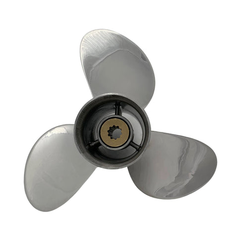 Boat Propeller 9 1/4x10 for Suzuki 9.9HP-15HP 3 Blades Stainless Steel Prop SS 10 Tooth RH OEM NO: 58100-93733-019 9.25x10