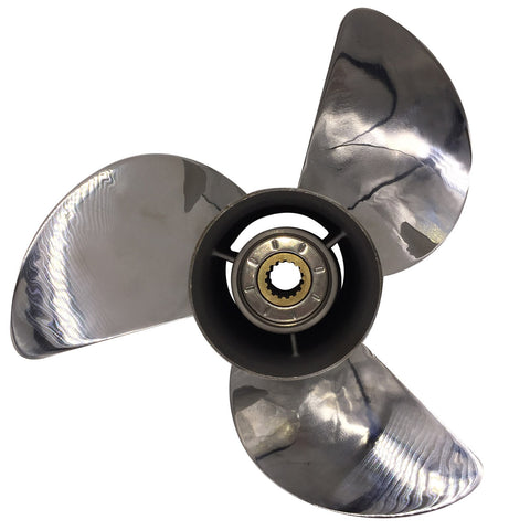 Boat Propeller 13 3/4x15 for Yamaha 60HP-115HP 3 Blades Stainless Steel Prop SS 15 Tooth RH OEM NO: 6G5-45978-00-98 13.75x15