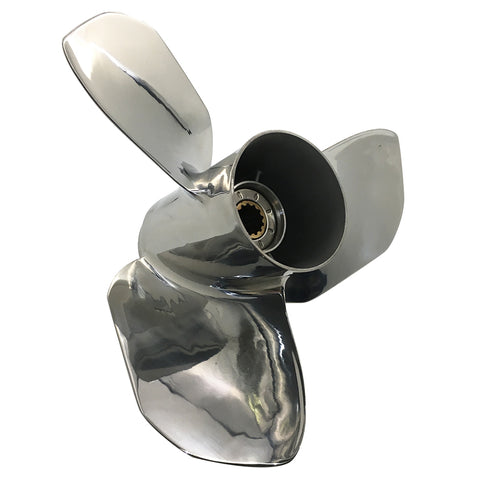3 Blade 30-60HP 13 Spline Tooth Prop 12x13 Polished Stainless Steel Propeller for Yamaha Outboards