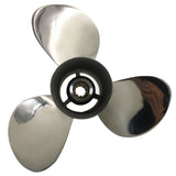 3 Blade Dia 9 7/8 Inch 20-30HP RH SS Props 10 Spline Tooth Stainless Steel Propeller for Yamaha Outboard Motor Pressed in Rubber Hub